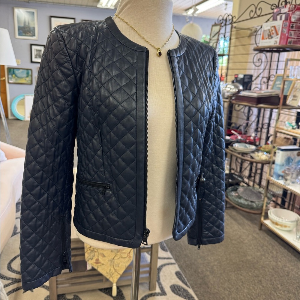 Quilted Alice & Olivia Navy Quilted Jacket